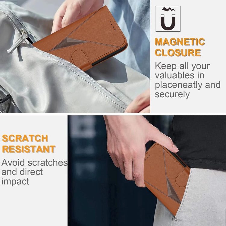 Estuche de Cuero con Hebilla para Teléfono Fujitsu Arrows F-01L F-42A (Marrón)