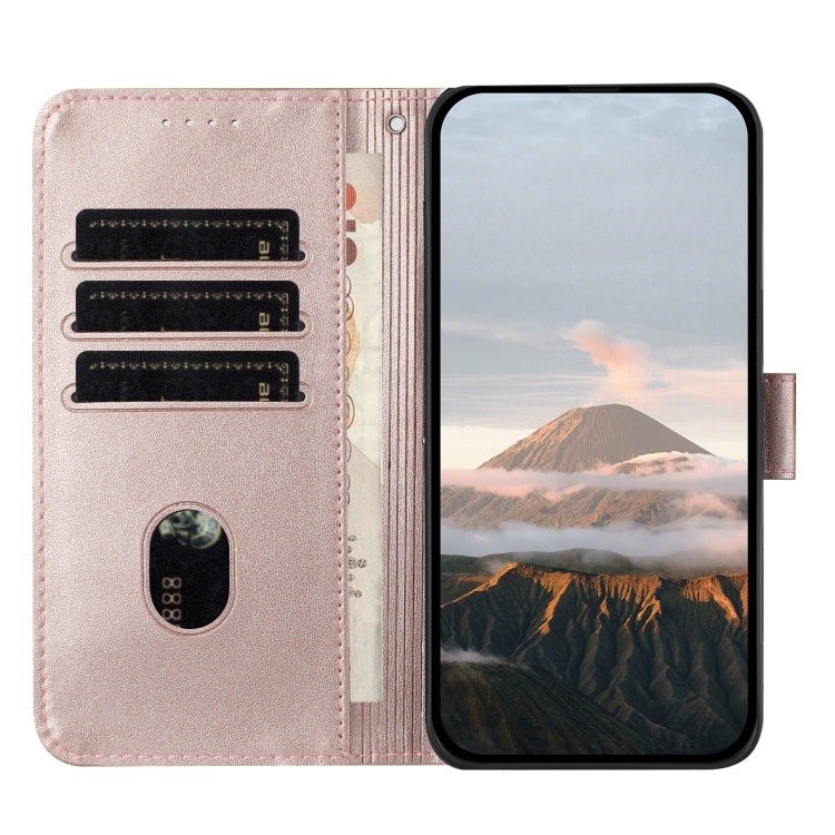 Estuche de Cuero con Hebilla para Teléfono Fujitsu Arrows F-01L F-42A (Oro Rosa)