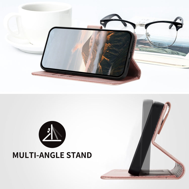 Estuche de Cuero con Hebilla para Teléfono Fujitsu Arrows F-01L F-42A (Oro Rosa)