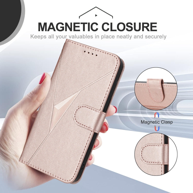 Estuche de Cuero con Hebilla para Teléfono Fujitsu Arrows F-01L F-42A (Oro Rosa)