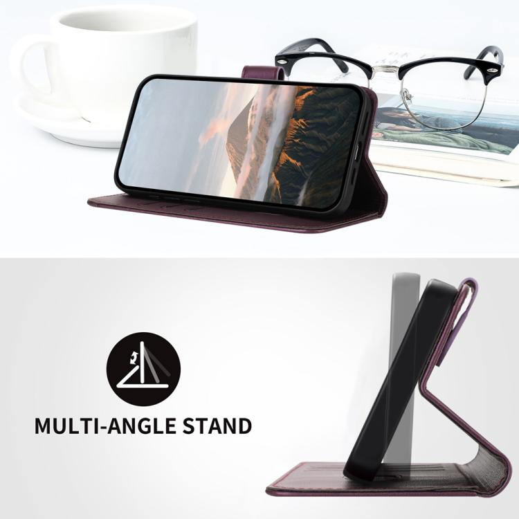 Funda de Cuero con Hebilla Triangular para Oppo A5 Pro 5G (Morado Oscuro)