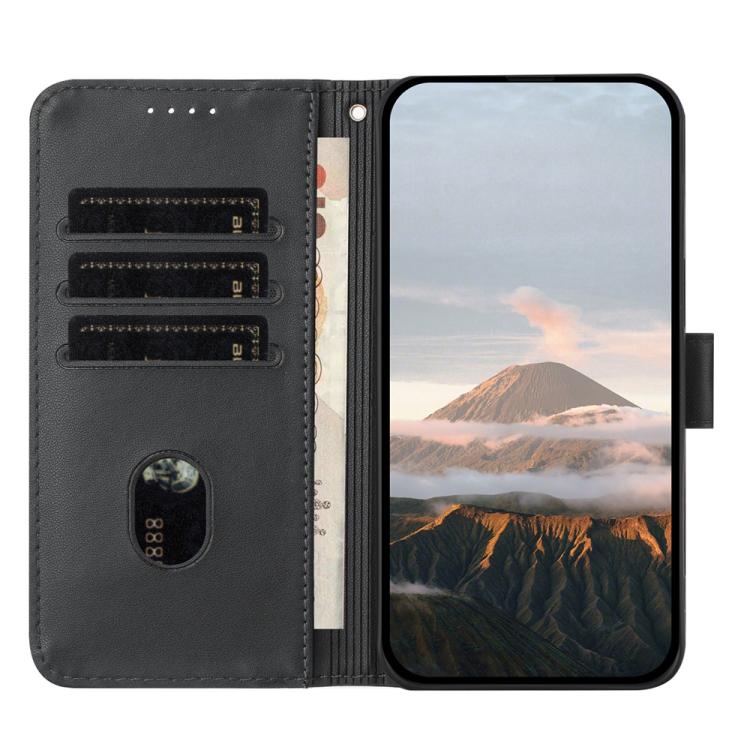 Funda de Cuero con Hebilla Triangular para Oppo A5 Pro 5G (Negra)