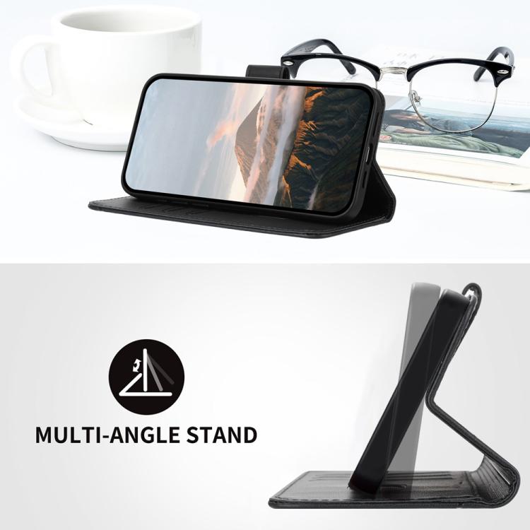 Funda de Cuero con Hebilla Triangular para Oppo A5 Pro 5G (Negra)