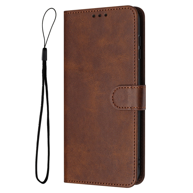 Funda de Piel Sintética Textura Becerro para Sony Xperia 5 Vi (Marrón)