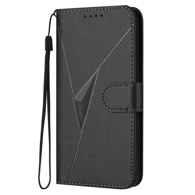 Funda de Cuero con Cierre de Hebilla y Diseño Triangular para Tecno Spark 20 (Negro)