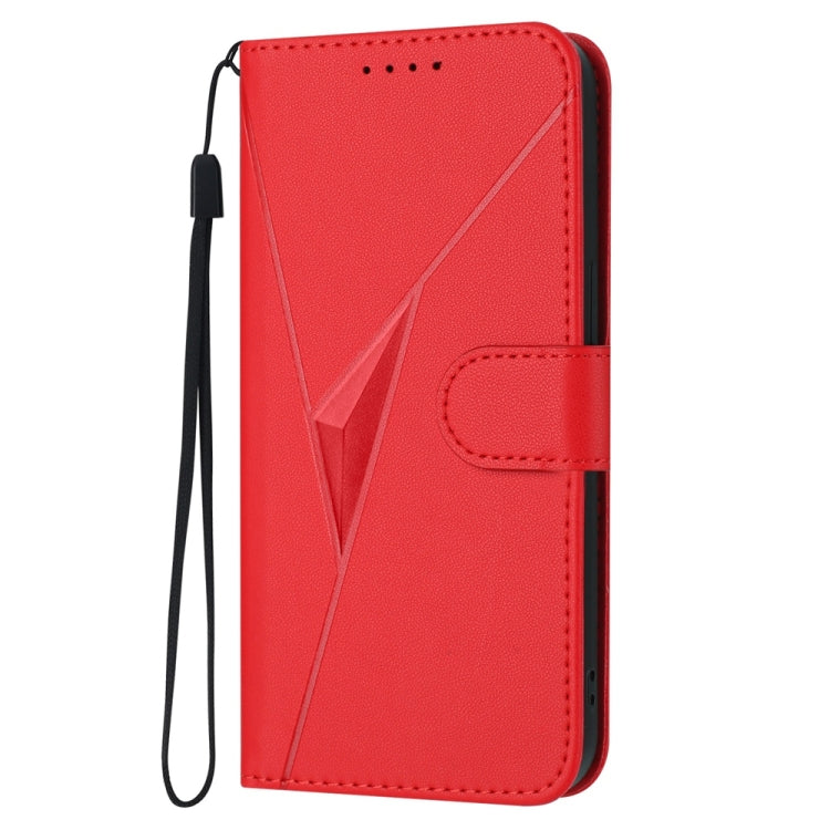 Funda de Cuero con Cierre de Hebilla y Diseño Triangular para Tecno Spark Go 2024 (Rojo)