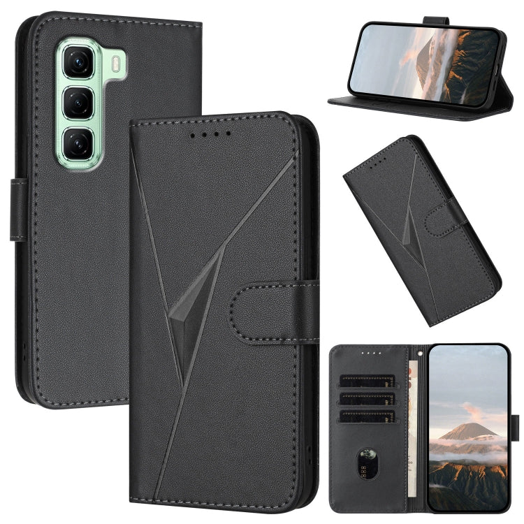 Funda de Cuero con Cierre de Hebilla y Diseño Triangular para Infinix Hot 50 4G (Negro)