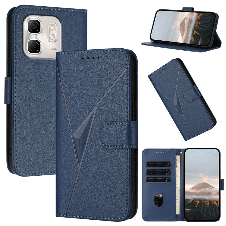 Funda de Cuero con Hebilla y Diseño Triangular para Infinix Hot 50I Smart 9 (Azul Real)