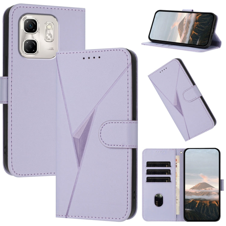 Funda de Cuero con Hebilla y Diseño Triangular para Infinix Hot 50I/Smart 9 (Morado Claro)