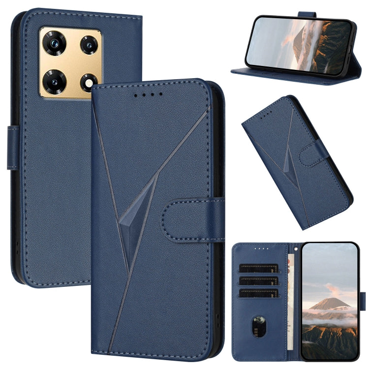 Funda de Cuero con Cierre de Hebilla y Diseño Triangular para Infinix Note 30 Pro (Azul Real)