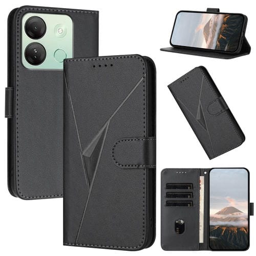 Funda de Cuero con Cierre de Hebilla y Diseño Triangular para Infinix Smart 7 HD (Negro)