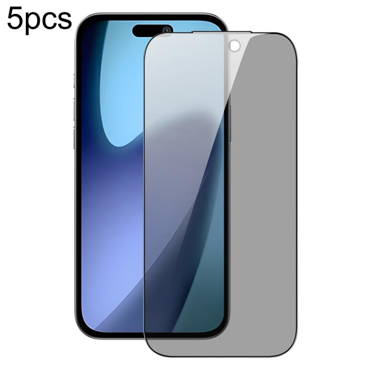 Para iPhone 17 Pro Max, 5 unidades, DUX DUCIS, 0,33 mm, 9H, película de vidrio templado HD antiespía de aluminio de alta calidad
