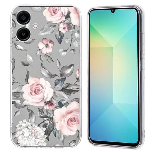 Funda TPU Samsung Galaxy A06 4G Patrón Pintura Colorida (Flores en Gris)
