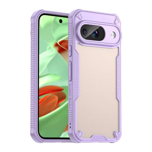 Funda Híbrida TPU y PC con Protección Glaseada para Google Pixel 9 (Morado)