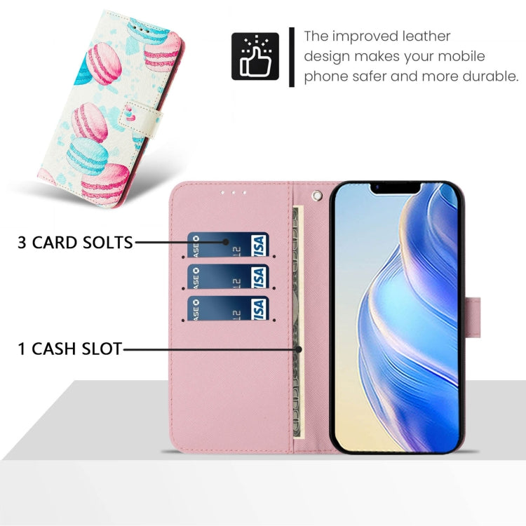 Funda de Cuero para iPhone 16E Patrón Dibujo Artístico (Pastel)
