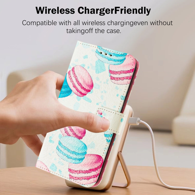 Funda de Cuero para iPhone 16E Patrón Dibujo Artístico (Pastel)