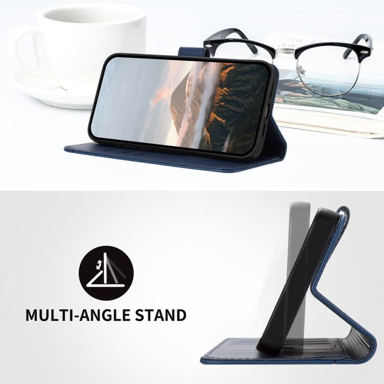 Funda de Cuero con Cierre de Hebilla y Diseño Triangular para Huawei P50 Pro (Azul Real)