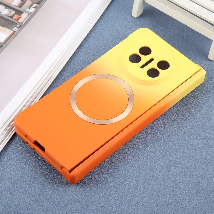 Funda para Teléfono Huawei Mate X5/X3 Policarbonato Líquido Magsafe Efecto Degradado (Amarillo y Naranja)