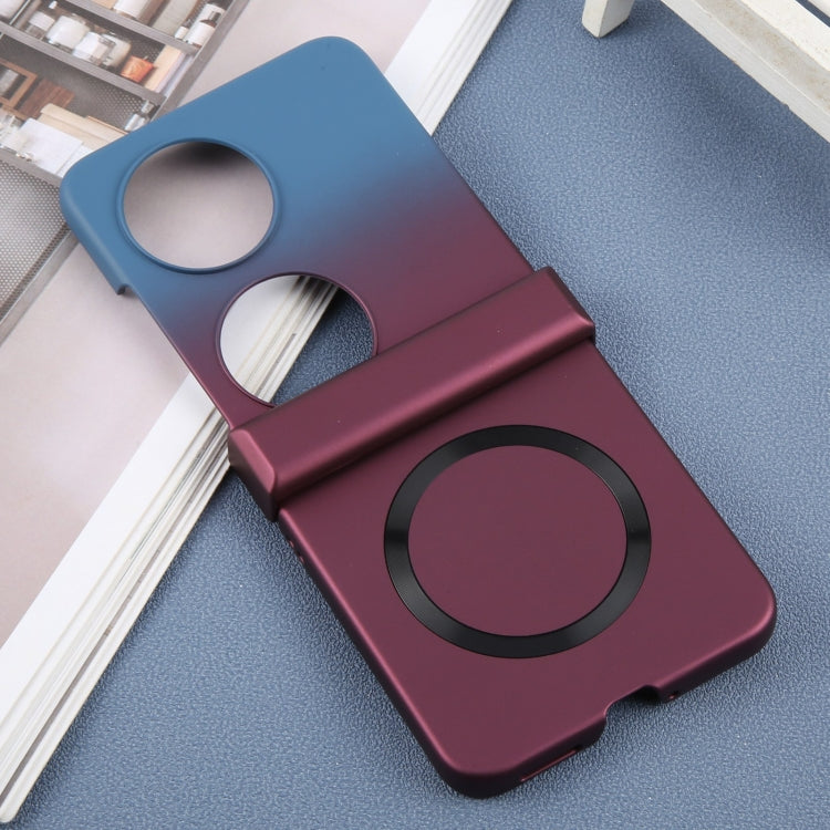 Funda para Teléfono Huawei Pocket 2 con Efecto Degradado Policarbonato Líquido Magsafe (Azul y Morado)