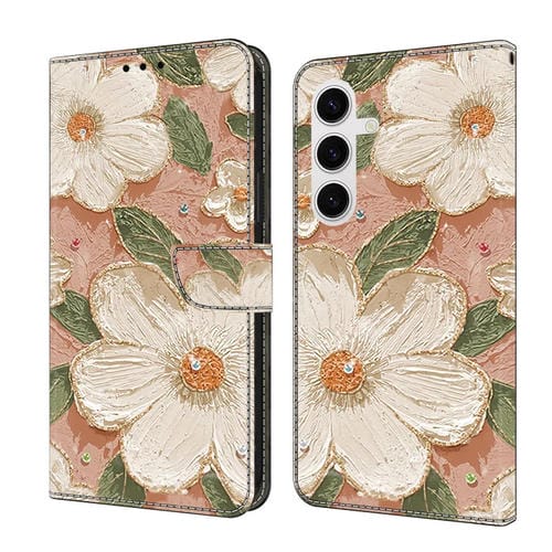 Funda de Piel para Samsung Galaxy A15 5G Pintada a Mano (Girasol)