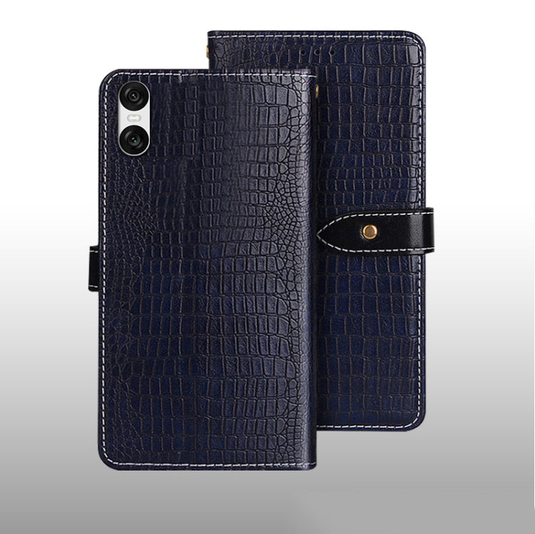 Funda de Piel Textura Cocodrilo Sony Xperia 10 Vi (Azul Oscuro)