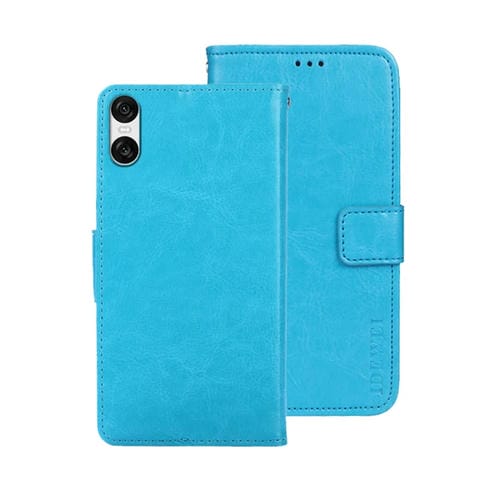 Funda de Cuero Crazy Horse para Sony Xperia 10 Vi (Azul Cielo)