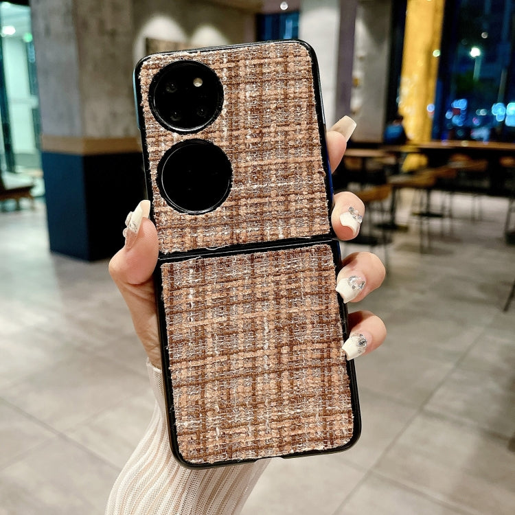 Funda Protectora PC Huawei P50 Diseño a Cuadros (Marrón)
