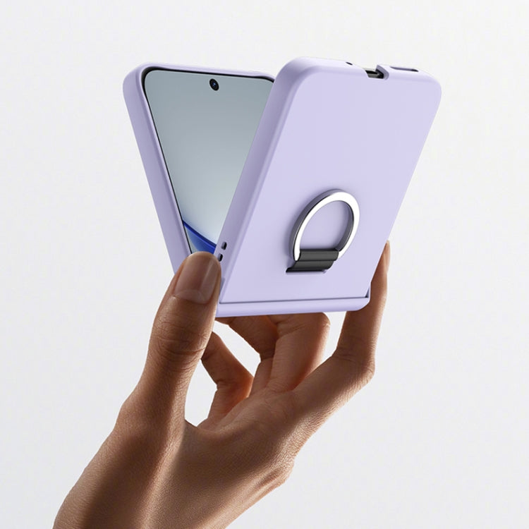 Funda para Teléfono Huawei Nova Flip con Anillo Ultrafino y Bisagra (Blanca)