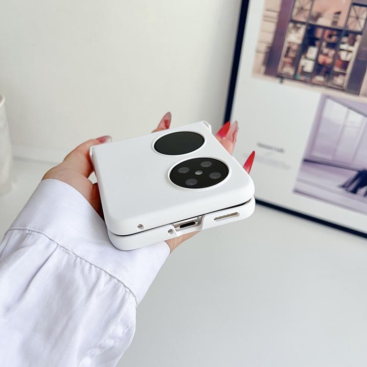 Funda para Teléfono Huawei Pocket 2 con Anillo Ultrafino y Bisagra (Amarilla)