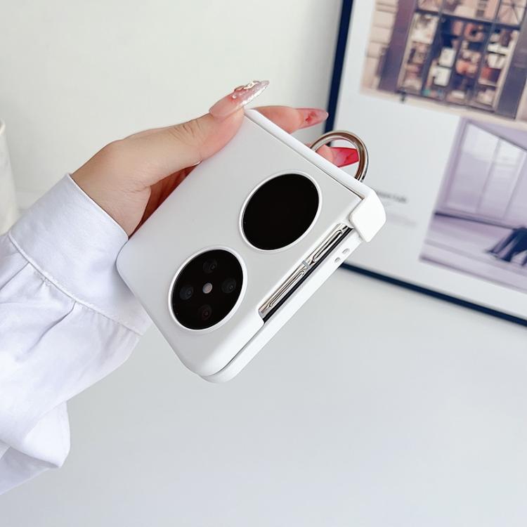 Funda para Teléfono Huawei Pocket 2 con Anillo Ultrafino y Bisagra (Amarilla)
