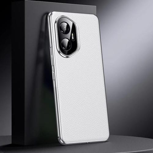 Funda Cuero Genuino para Teléfono con Tapa PC Honor 300 (Blanca)