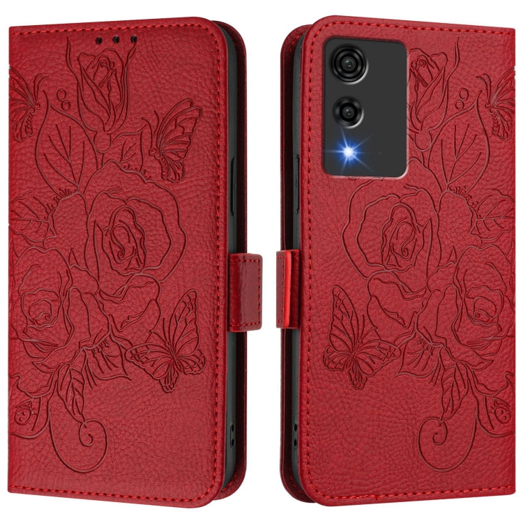 Funda de Cuero Antirrobo con Rfid para Cubot A10 (Roja)