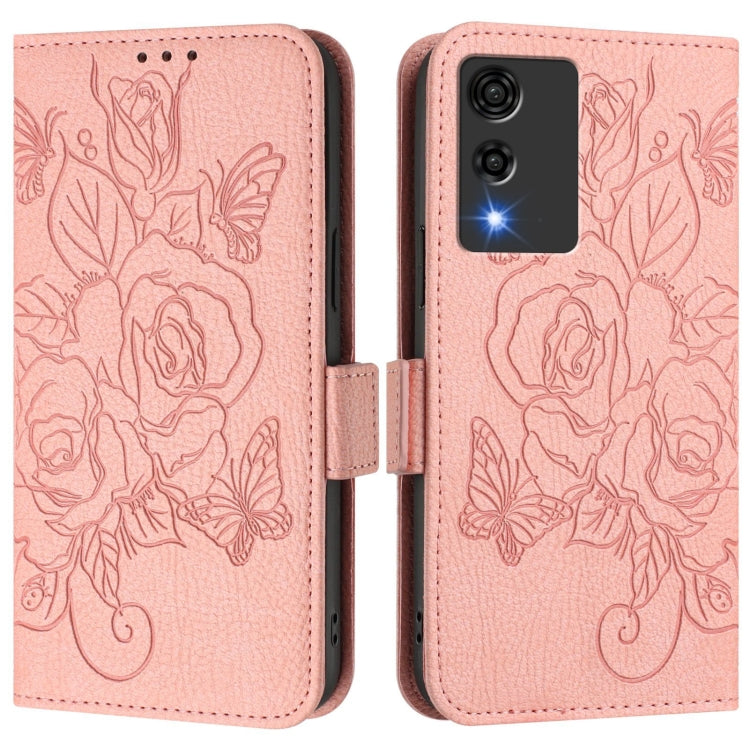 Funda de Cuero Antirrobo con RFID para Cubot A10 (Rosa) Diseño en Relieve
