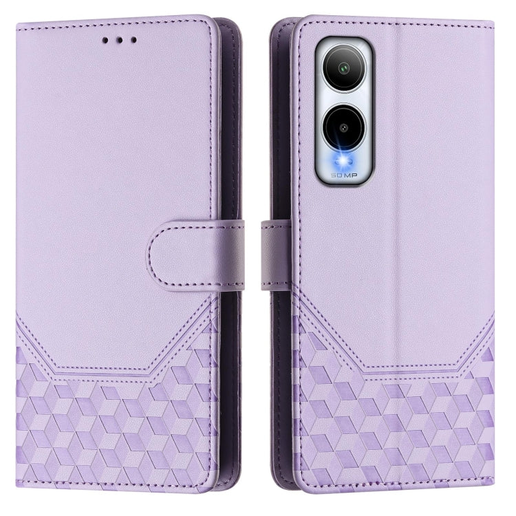 Funda de Cuero Rfid con Relieve en Panal para Cricket Icon 6 (Morado Claro)