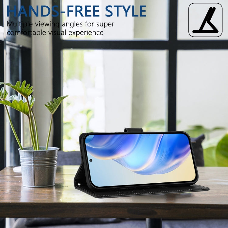 Funda de Cuero Rfid con Relieve en Panal para Cubot Max 5 (Negra)
