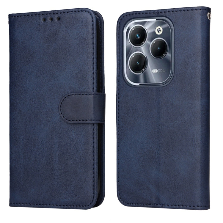 Funda de Cuero con Tapa para Infinix Hot 40 y Hot 40 Pro (Azul)