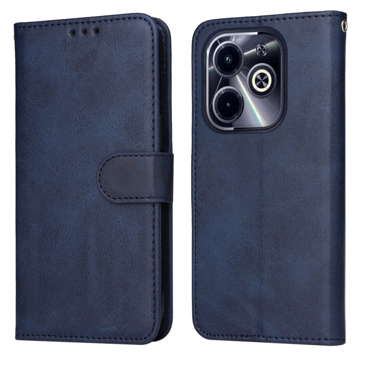Funda Piel Sintética Textura Becerro para Infinix Hot 40I (Azul)