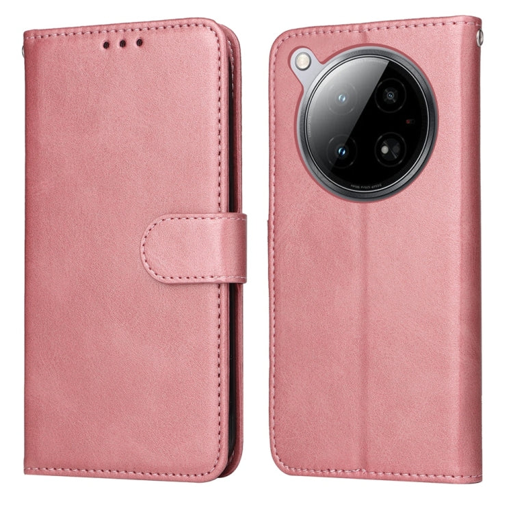 Funda de Piel con Tapa Textura Clásica de Becerro para Infinix Zero 40 4G/5G (Oro Rosa)