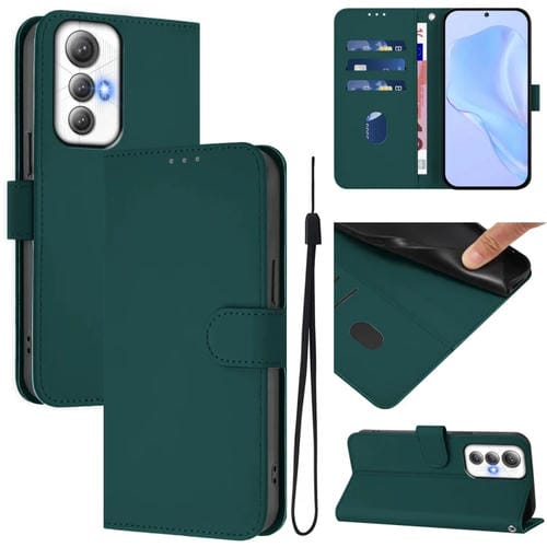 Funda de Piel Sintética con Cordón para Cubot Max 5 (Verde Oscuro)