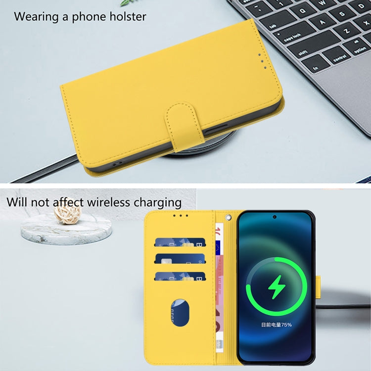 Funda de Piel con Cordón para Cubot Max 5 Tacto Piel (Amarillo Limón)