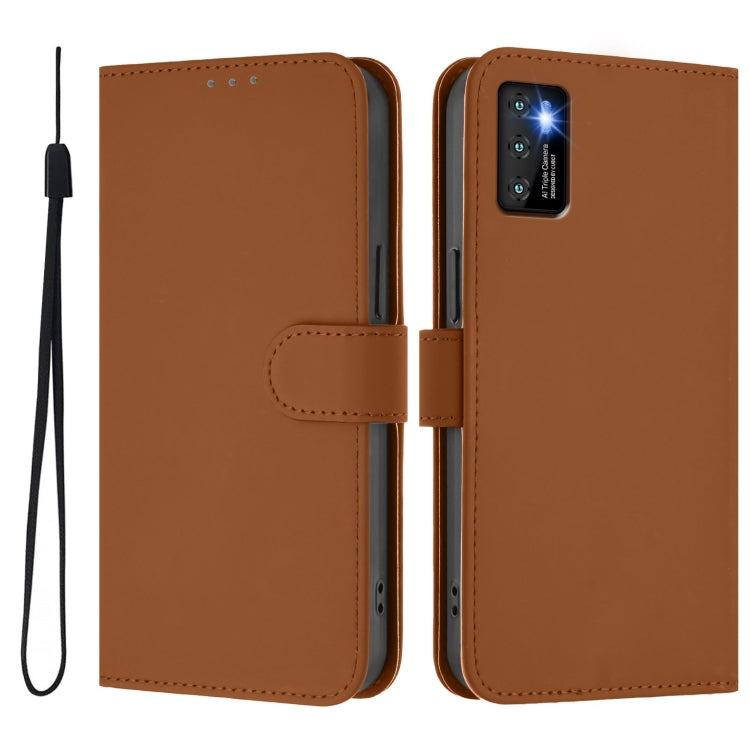 Funda de Piel Sintética con Cordón para Cubot P50 con Tacto de Piel (Marrón)