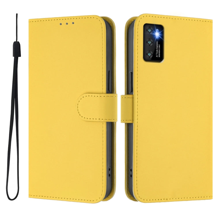 Funda de Piel con Cordón para Teléfono Cubot P50 Skin Feel (Amarillo Limón)