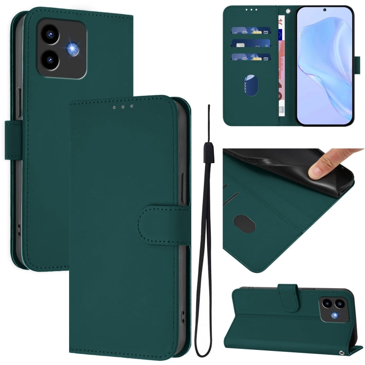 Funda de Piel con Cordón para Cubot Note 40 Skin Feel (Verde Oscuro)