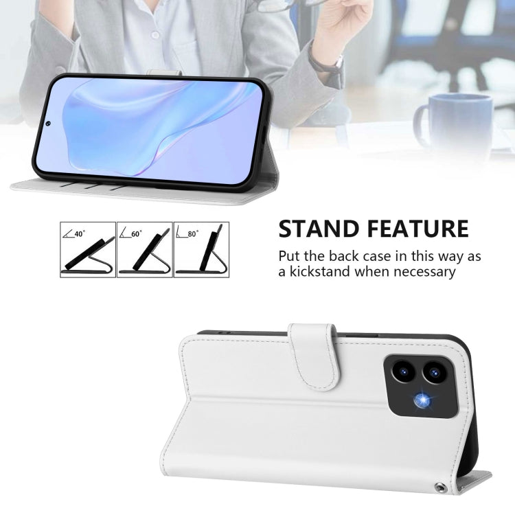 Funda de Piel Sintética con Cordón para Cubot Note 40 con Tacto de Piel (Blanco)