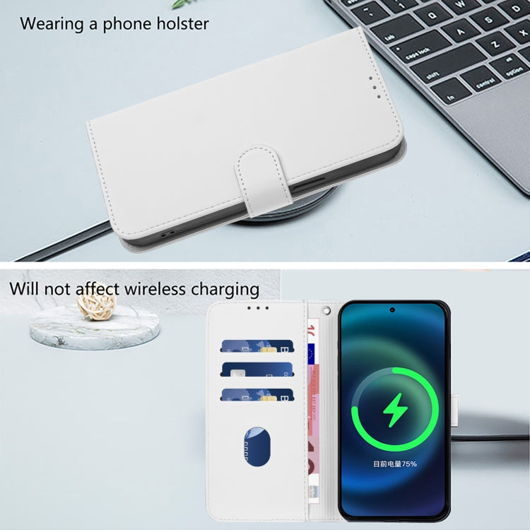 Funda de Piel Sintética con Cordón para Cubot Note 40 con Tacto de Piel (Blanco)