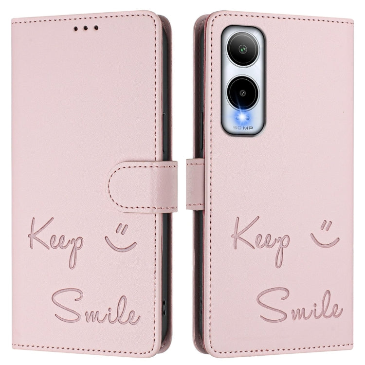 Funda de Cuero Rfid con Relieve Smile Embossing para Cricket Icon 6 (Rosa)