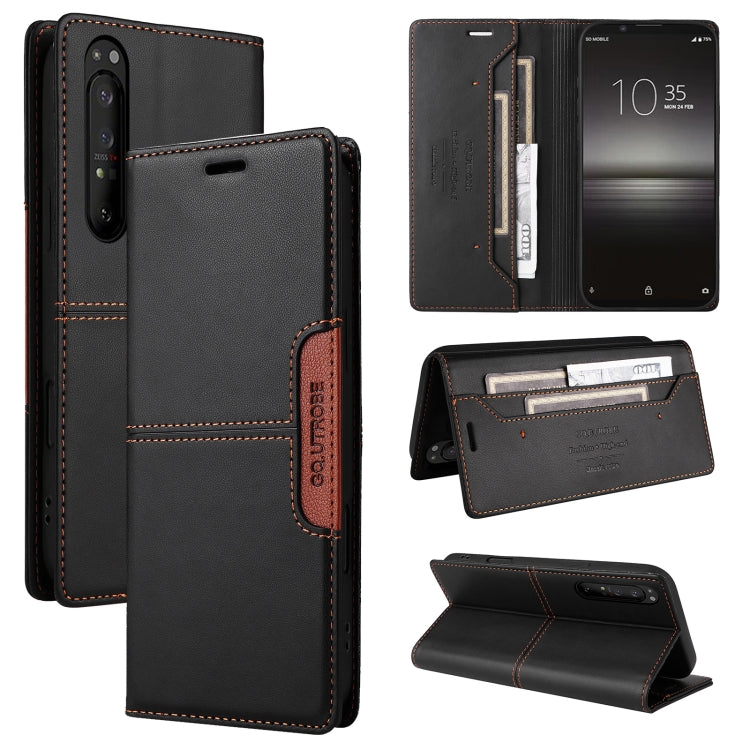 Funda de Cuero Antirrobo Rfid Gqutrobe G01 para Sony Xperia 1 Ii (Negra)