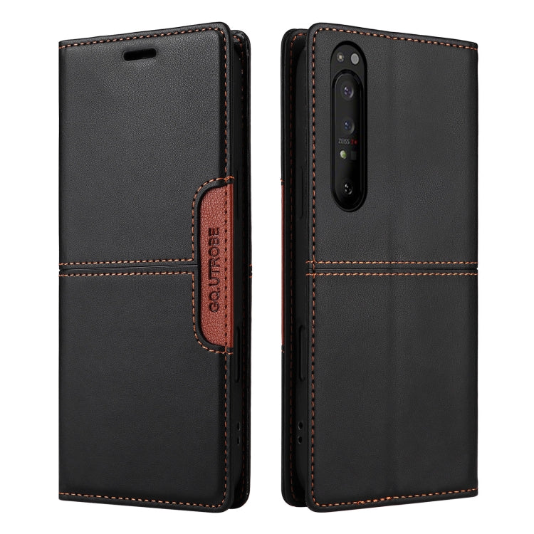 Funda de Cuero Antirrobo Rfid Gqutrobe G01 para Sony Xperia 1 Ii (Negra)