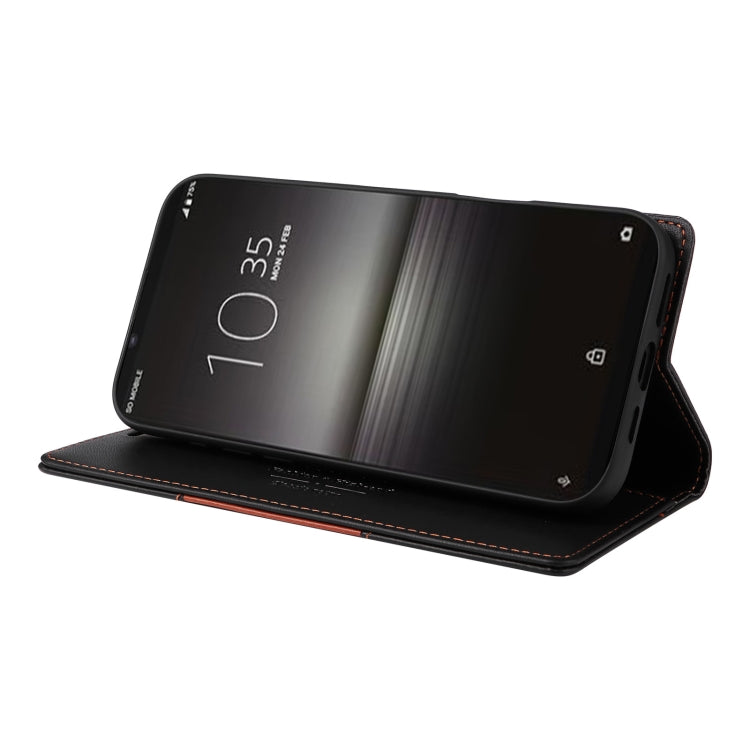 Funda de Cuero Antirrobo Rfid Gqutrobe G01 para Sony Xperia 1 Ii (Negra)