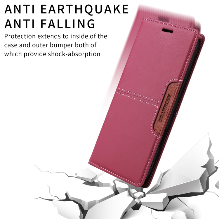 Funda de Cuero Antirrobo RFID Gqutrobe G01 para Sony Xperia 1 III (Rojo)
